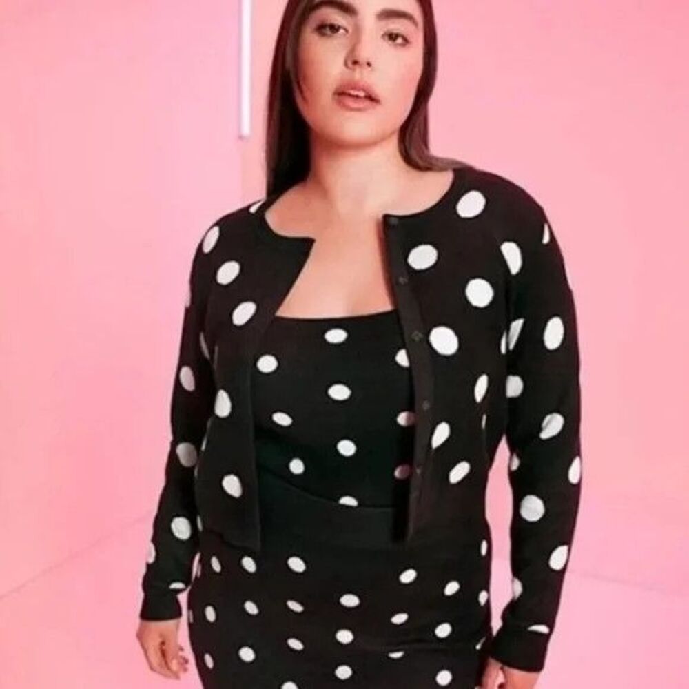 Victor Glemaud x Target Black & White Polka Dot Cardigan XL